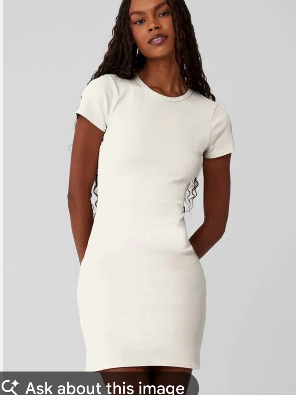 ALO Yoga Short Sleeve Mini Dress in Off-White